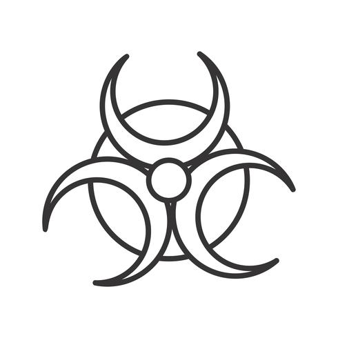 Bio hazard line black icon vector