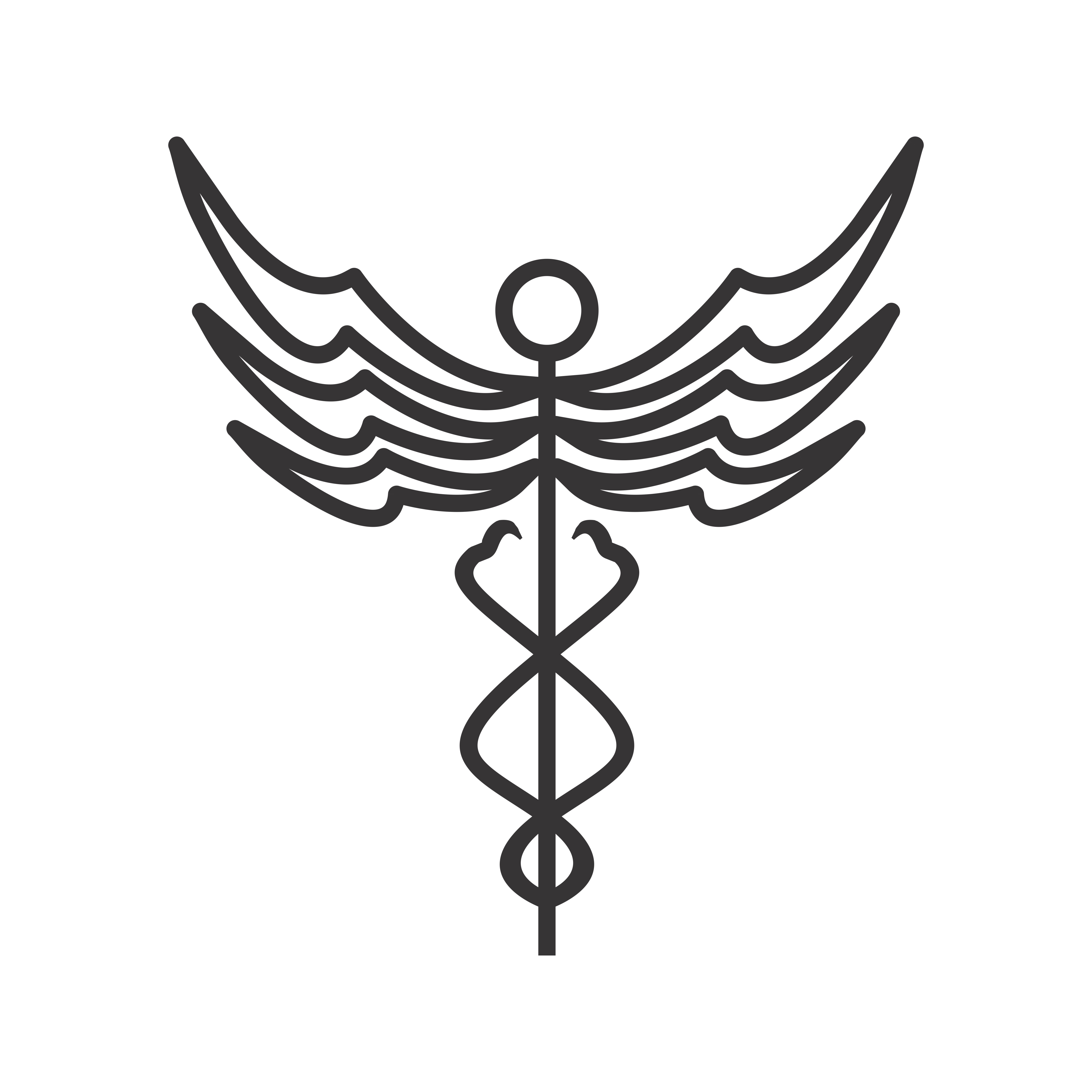 Caduceus line black icon 331363 Vector Art at Vecteezy
