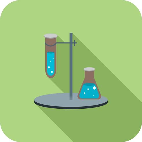 Test tube flat multi color icon vector