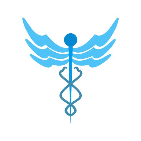 Caduceus flat multi color icon vector