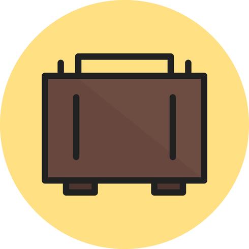 Briefcase line filled icon vector