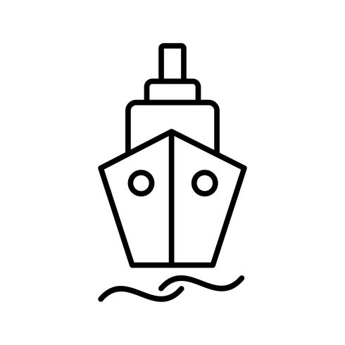Ship line black icon vector