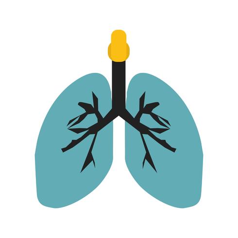 Lungs flat multi color icon vector