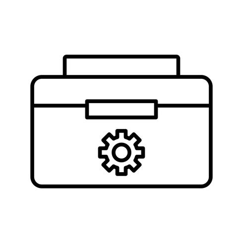 Caja de herramientas icono de línea negra vector