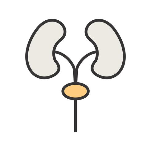 Excretory line filled icon vector