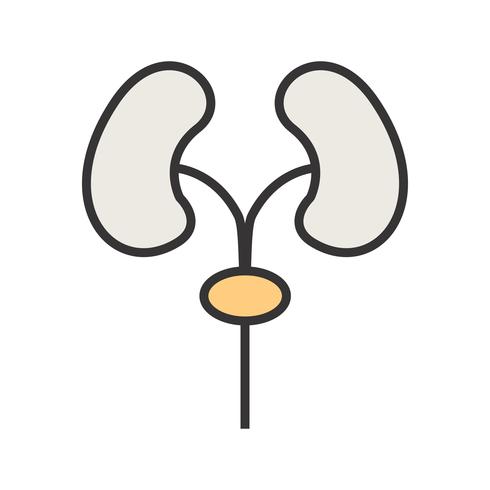 Excretory line filled icon vector