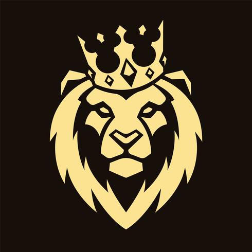 Lion in Crown Vector Mascot