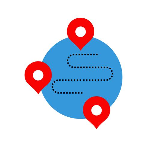 Route flat multi color icon vector