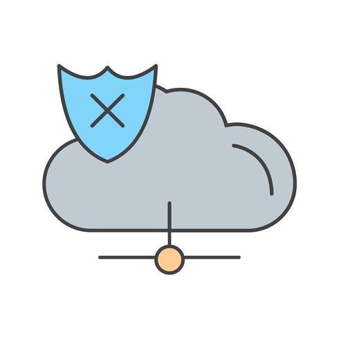 vector cloud unsecure icon