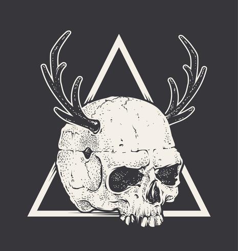 Skull with Horns vector