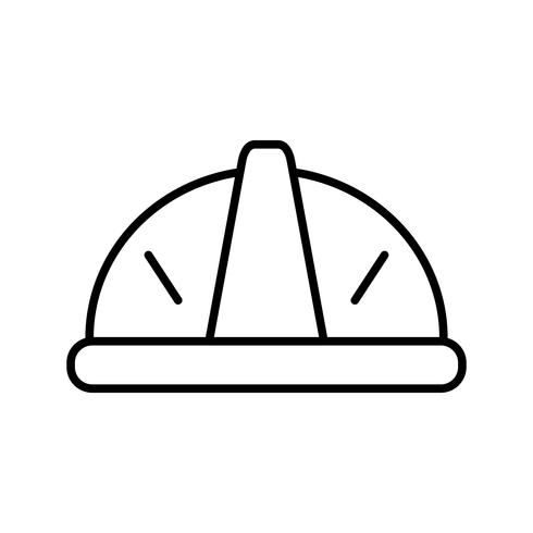 Icono de línea de casco negro vector