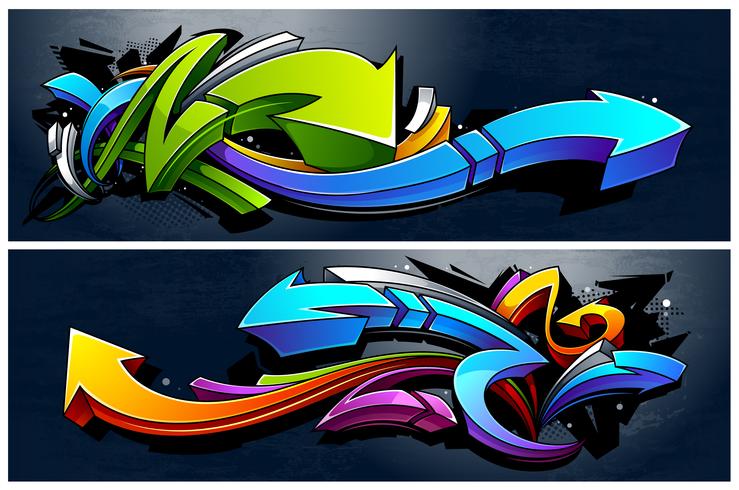 Graffiti flechas Banners vector