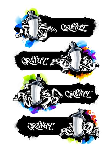 Conjunto de Banners de Graffiti vector