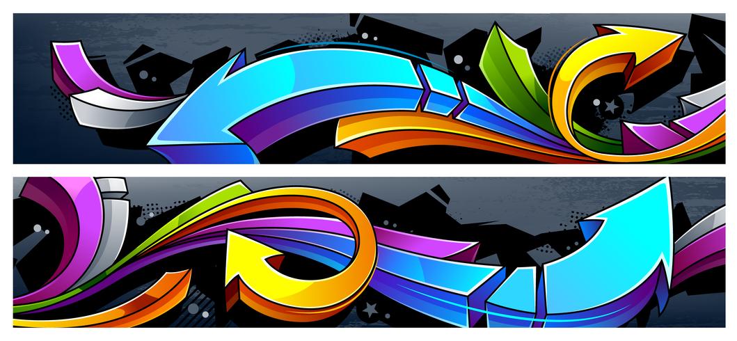 Graffiti flechas Banners vector