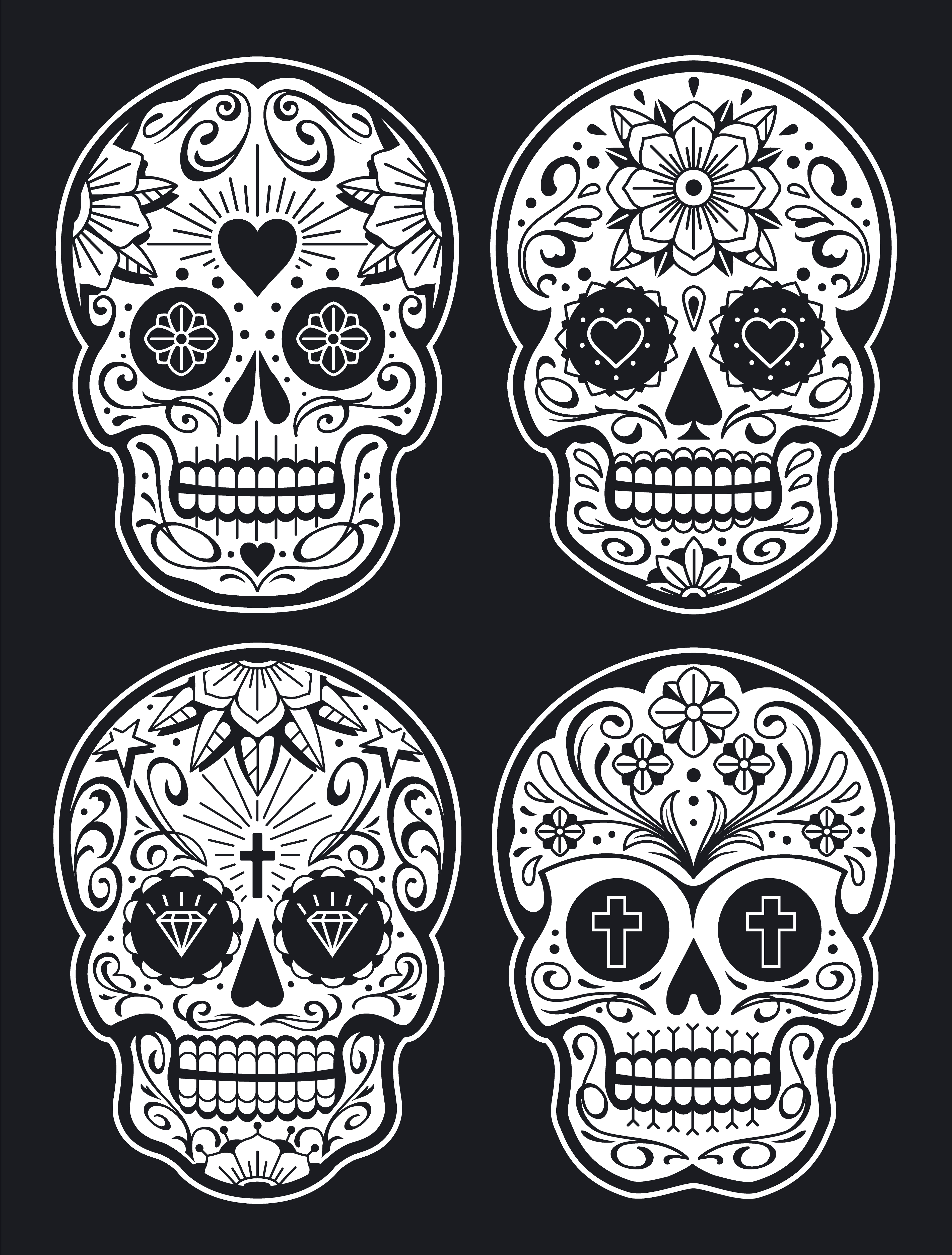 Vector calaveras mexicanas con patrones 331756 Vector en Vecteezy