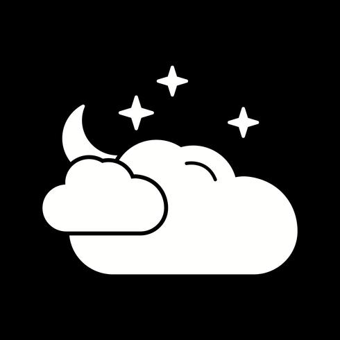 icono de vector nube estrellas