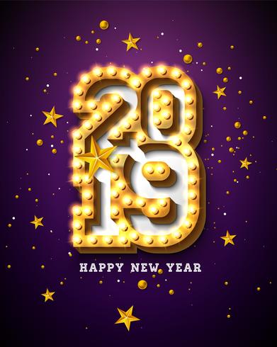 2019 Happy New Year illustration  vector