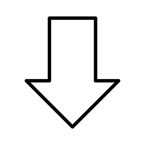 Down line black icon vector
