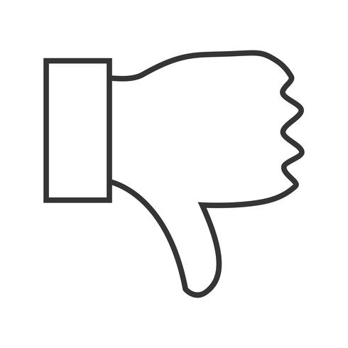 Dislike line black icon vector