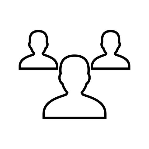 Employees line black icon vector