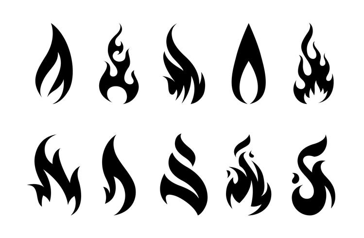 Vector iconos de fuego