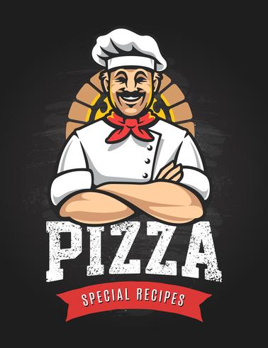 vector de pizza emblema