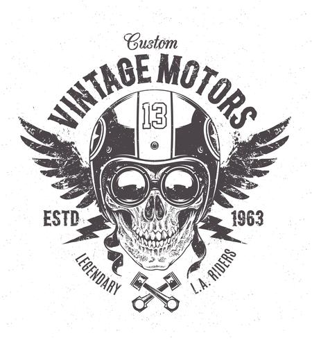 Rider Skull Print vector