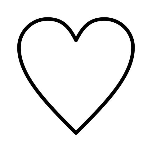 Icono de línea de corazón negro vector