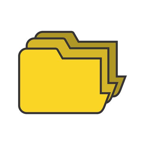 folder line filled icon vector