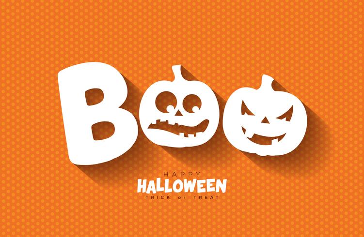 Boo, diseño feliz halloween vector