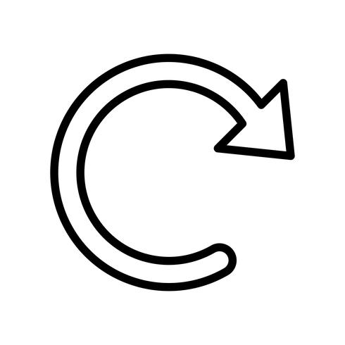 Rotate line black icon vector