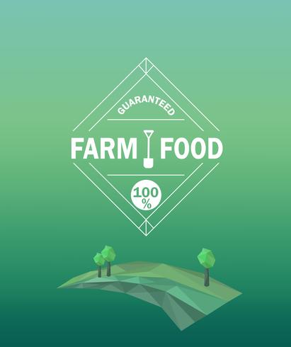 Vector farm food logotype in outline style.