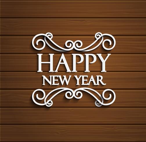 New Year typographic label. vector