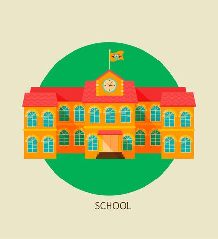 Classical school building icon. vector
