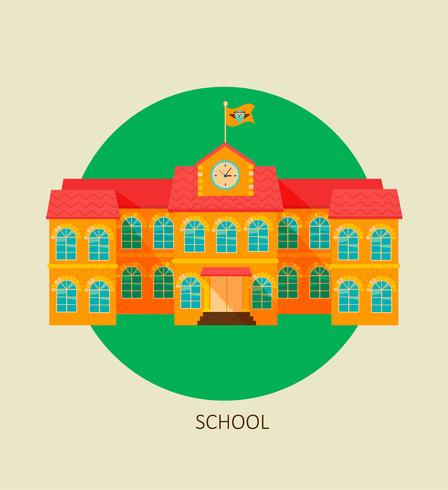 Classical school building icon. vector