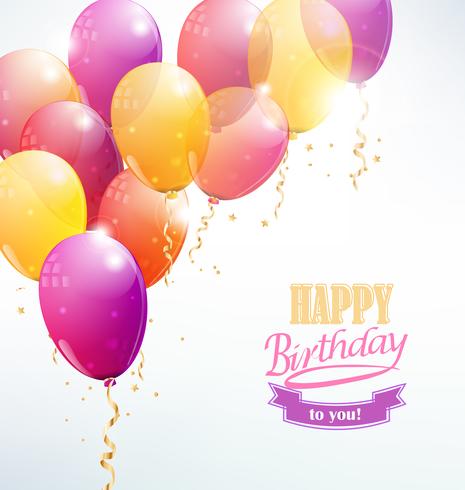 Happy birthday with balloon card 332075 Vector Art at Vecteezy