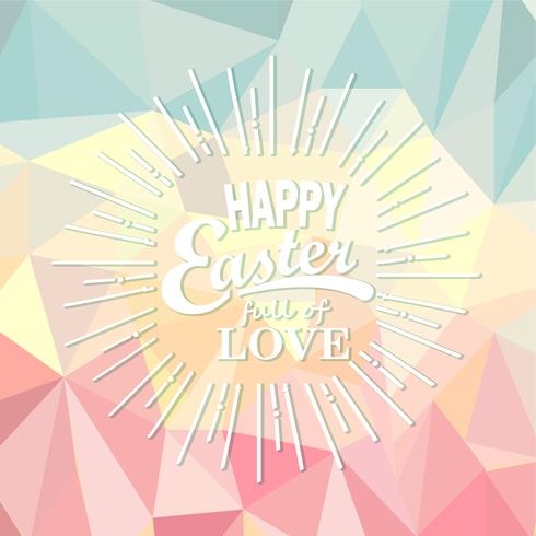 Happy Easter on polygonal background. vector