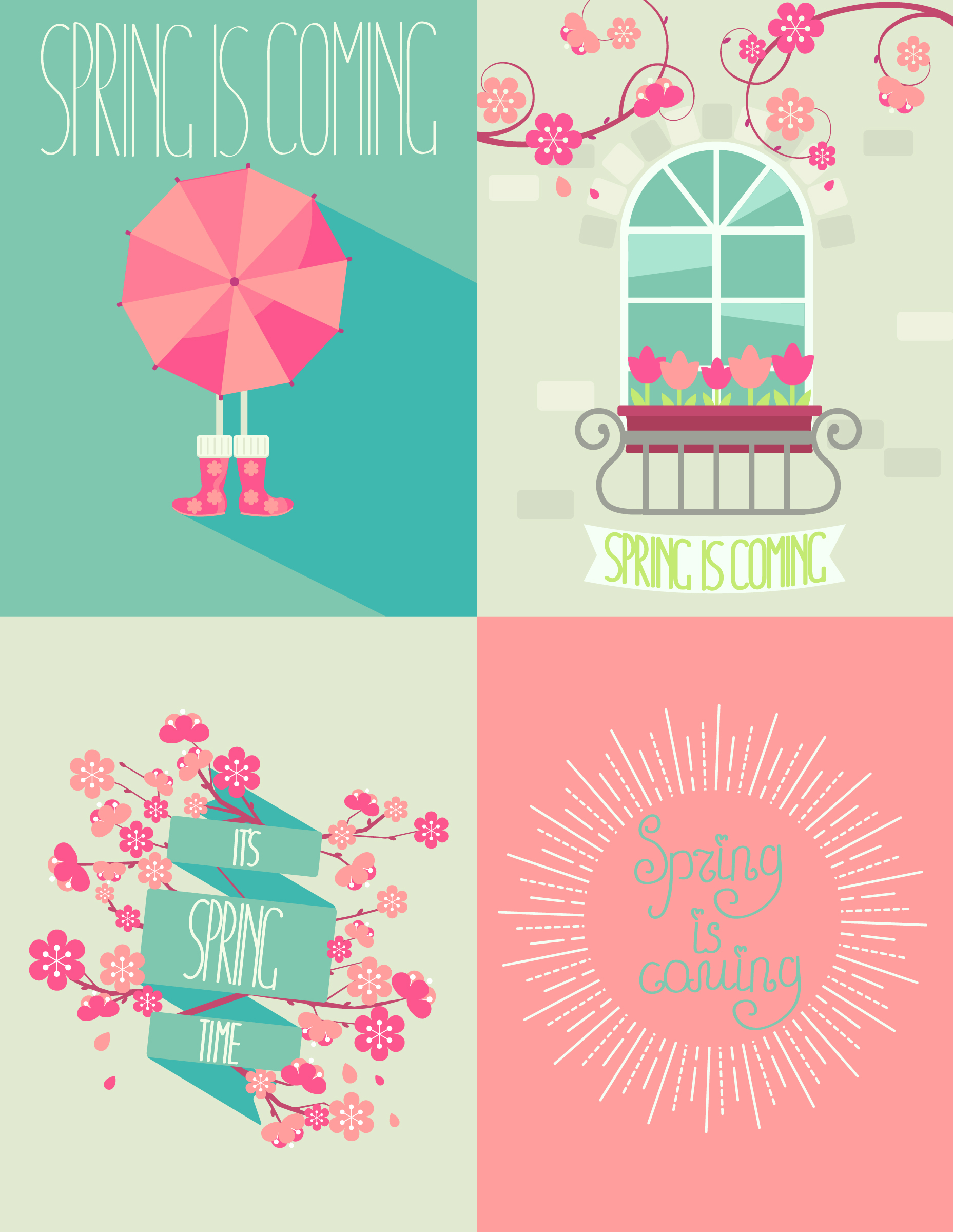 set of springtime 332097 Vector Art at Vecteezy