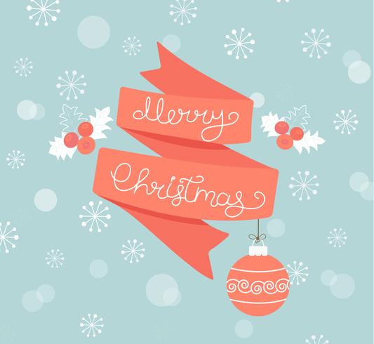 Greeting card for Christmas with ball. vector