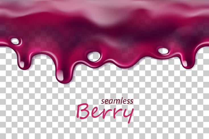 Seamless dripping blueberry repeatable isolated on transparent background vector