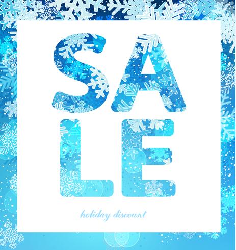 Sale poster, discount with snowflakes. vector