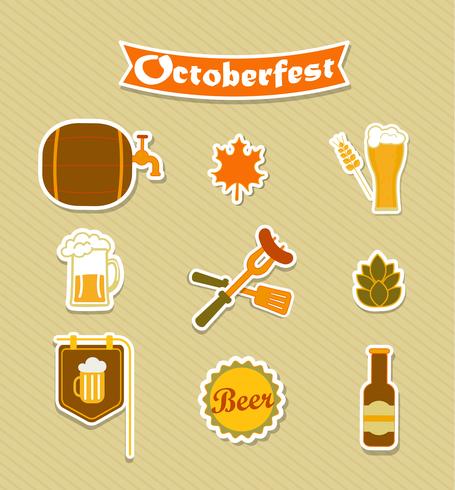 Oktoberfest Beer Brewery icons set. vector