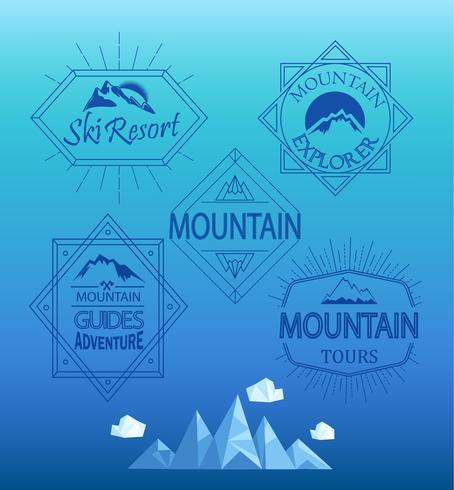 Vector mountain logos and emblems.