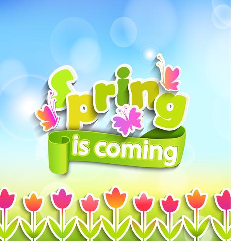 Spring - greeting card. vector