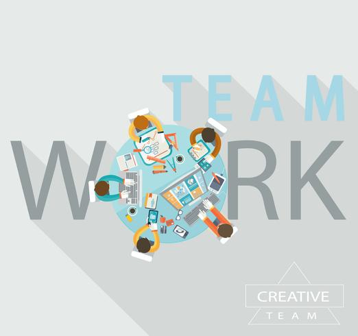 Concepto de trabajo en equipo, vector. vector