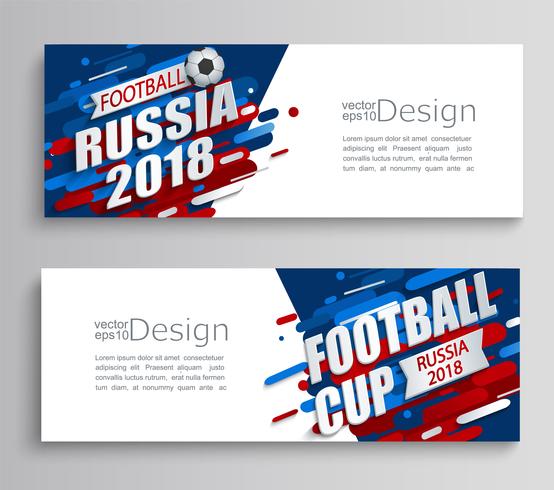 Set of two modern cards of a football cup 2018. vector