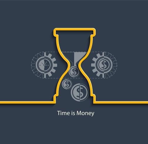 El tiempo es concepto de dinero. vector