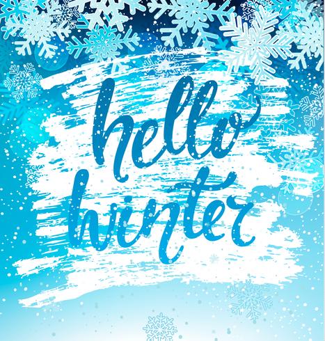 Hola tarjeta de invierno. Vector. vector