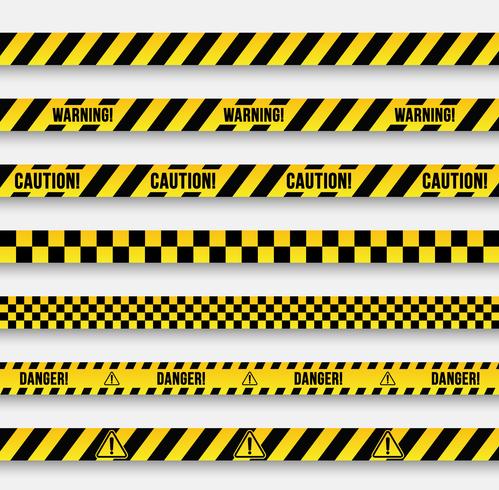 Vector warning signs and tapes.