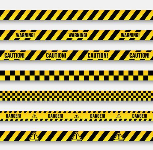 Vector warning signs and tapes.